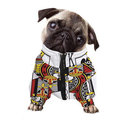 King Of Clubs Playing Card Print Dog Zip Up Jacket
