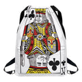 King Of Clubs Playing Card Print Drawstring Backpack