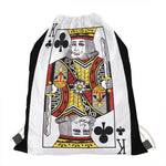King Of Clubs Playing Card Print Drawstring Bag