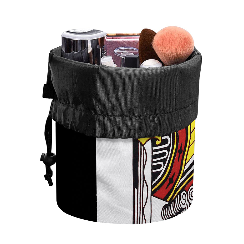 King Of Clubs Playing Card Print Drawstring Makeup Bag
