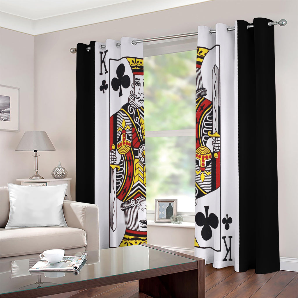 King Of Clubs Playing Card Print Extra Wide Grommet Curtains