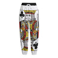 King Of Clubs Playing Card Print Fleece Lined Knit Pants