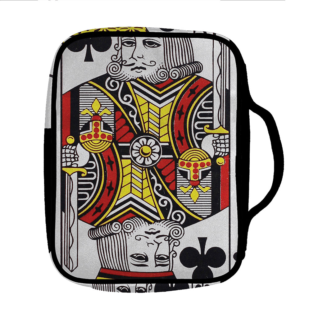 King Of Clubs Playing Card Print Front Pocket Bible Bag