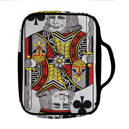 King Of Clubs Playing Card Print Front Pocket Bible Bag