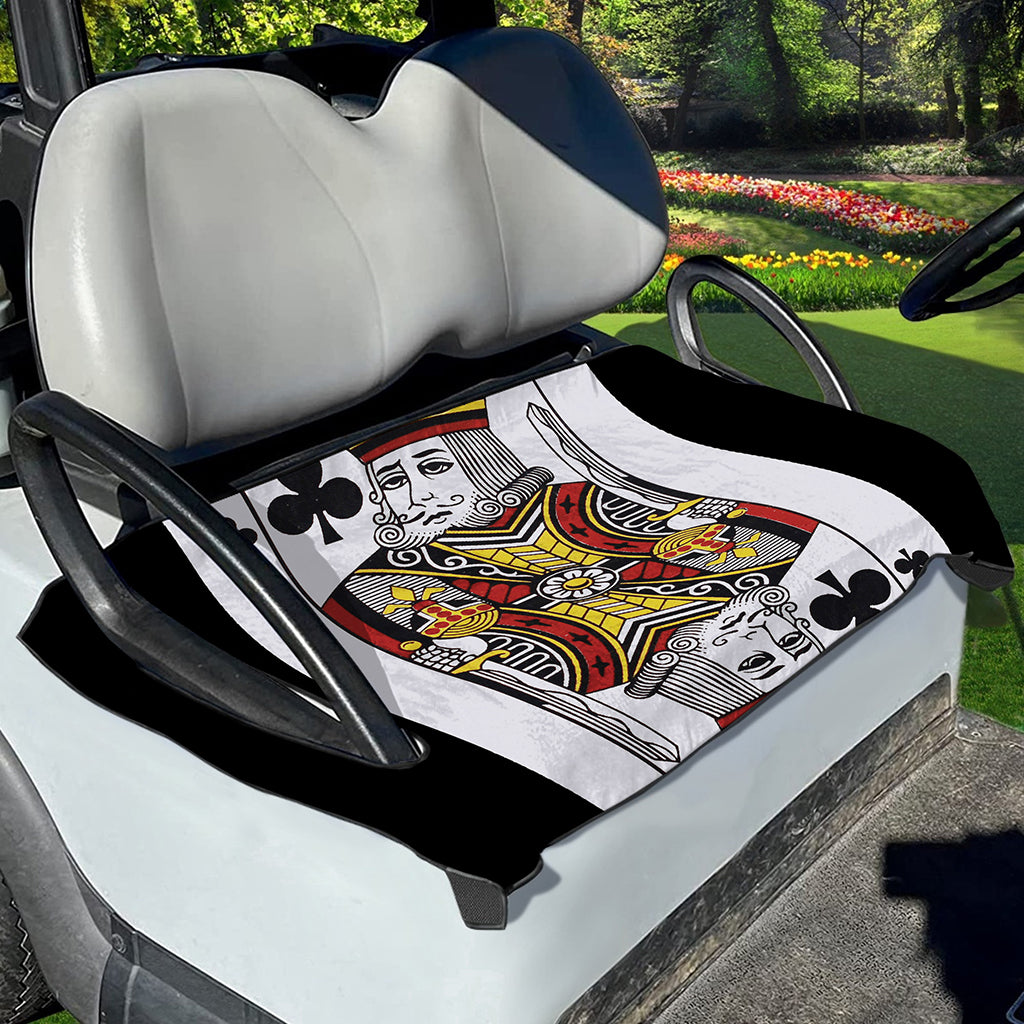 King Of Clubs Playing Card Print Golf Cart Seat Cover