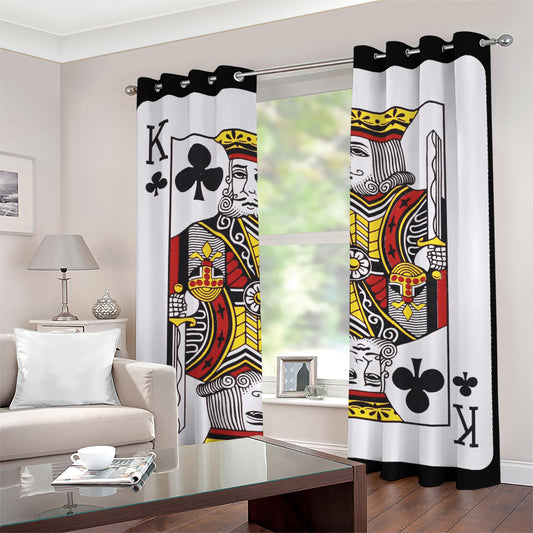 King Of Clubs Playing Card Print Grommet Curtains