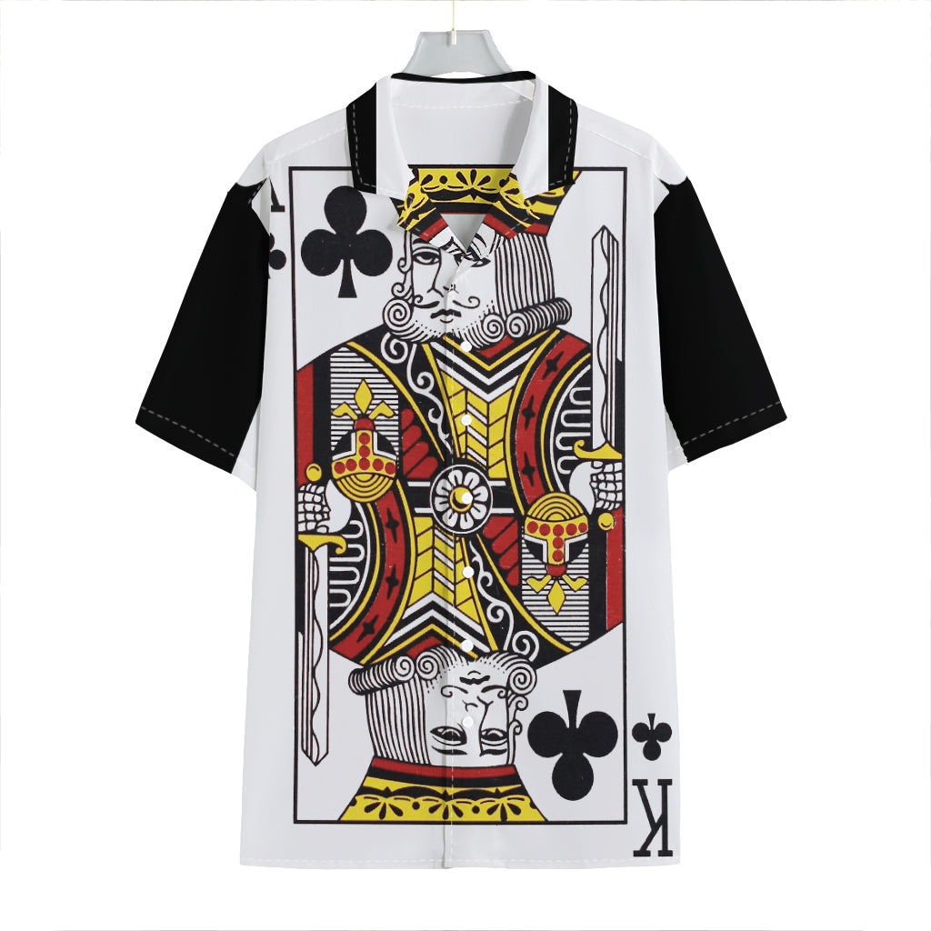 King Of Clubs Playing Card Print Hawaiian Shirt