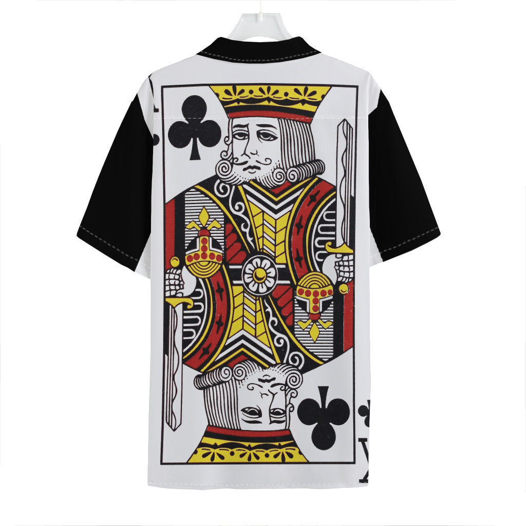King Of Clubs Playing Card Print Hawaiian Shirt
