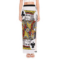 King Of Clubs Playing Card Print High Slit Maxi Skirt