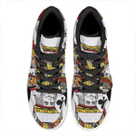 King Of Clubs Playing Card Print High Top Leather Sneakers