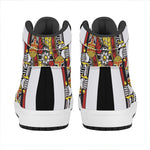 King Of Clubs Playing Card Print High Top Leather Sneakers
