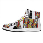 King Of Clubs Playing Card Print High Top Leather Sneakers