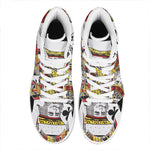 King Of Clubs Playing Card Print High Top Leather Sneakers
