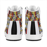 King Of Clubs Playing Card Print High Top Leather Sneakers