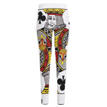 King Of Clubs Playing Card Print High-Waisted Pocket Leggings