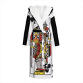 King Of Clubs Playing Card Print Hooded Bathrobe