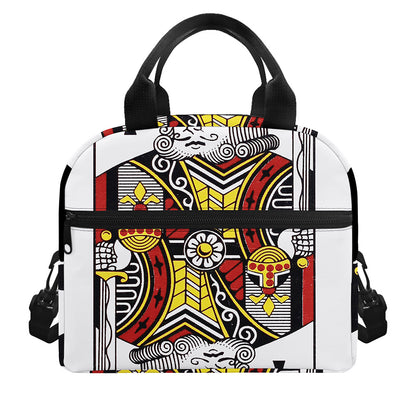 King Of Clubs Playing Card Print Insulated Lunch Bag