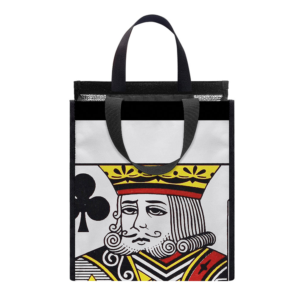 King Of Clubs Playing Card Print Insulated Lunch Tote