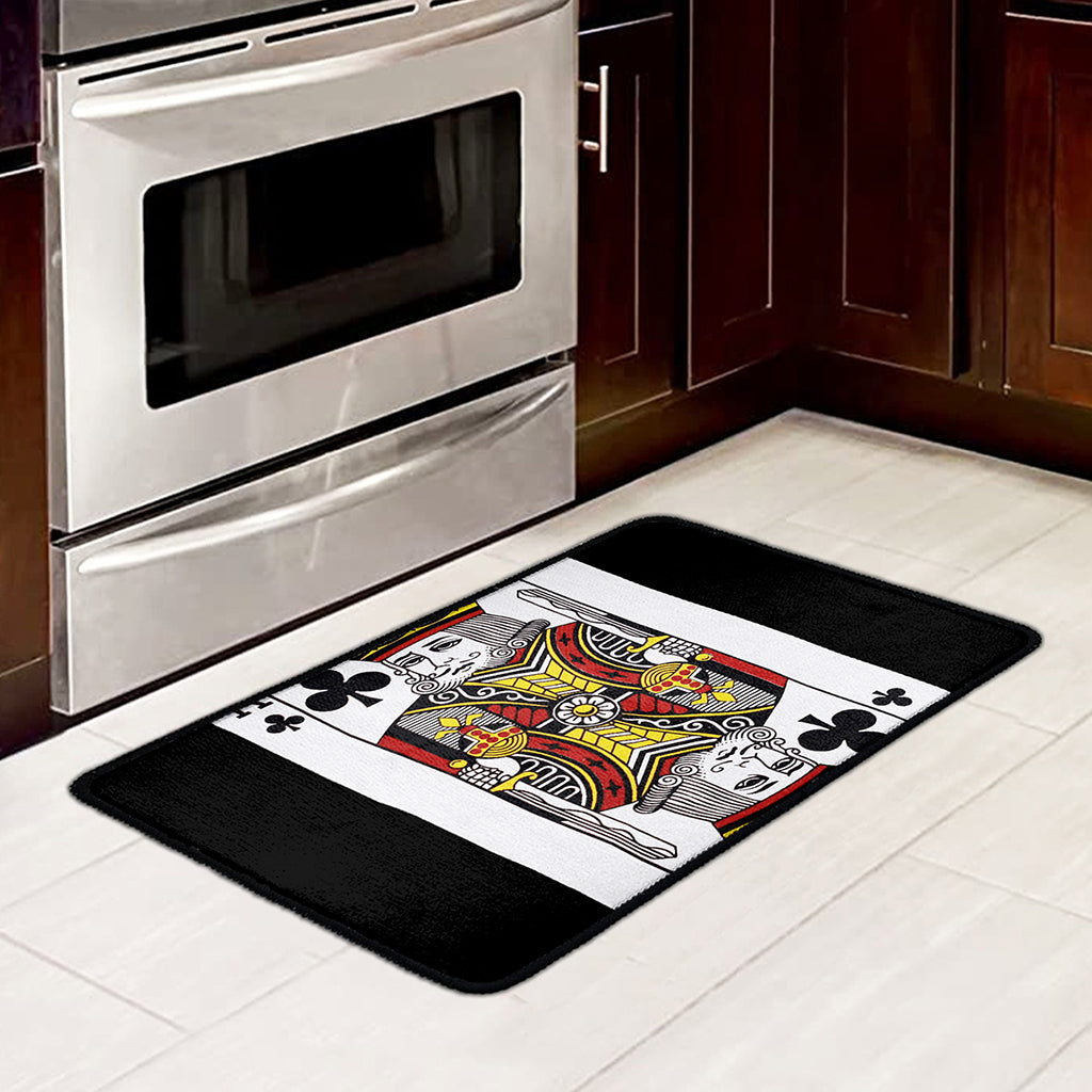 King Of Clubs Playing Card Print Kitchen Mat