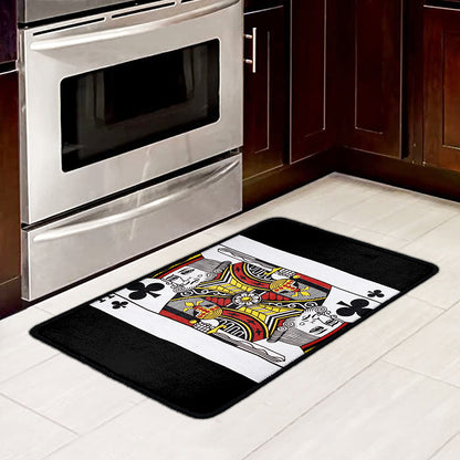 King Of Clubs Playing Card Print Kitchen Mat