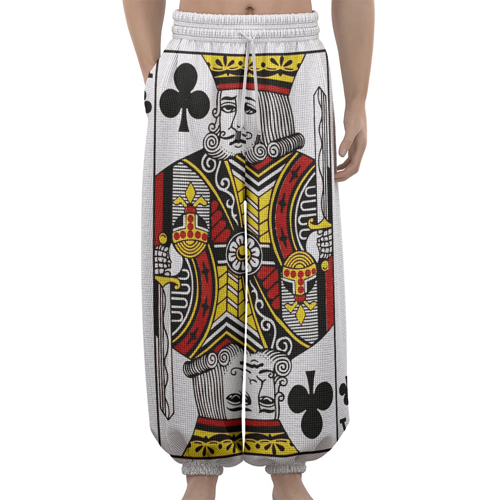 King Of Clubs Playing Card Print Lantern Pants
