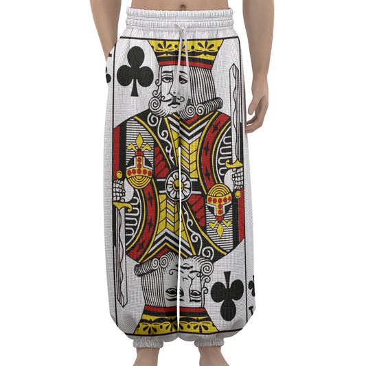 King Of Clubs Playing Card Print Lantern Pants