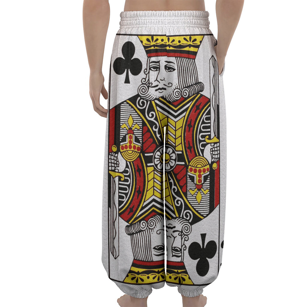 King Of Clubs Playing Card Print Lantern Pants