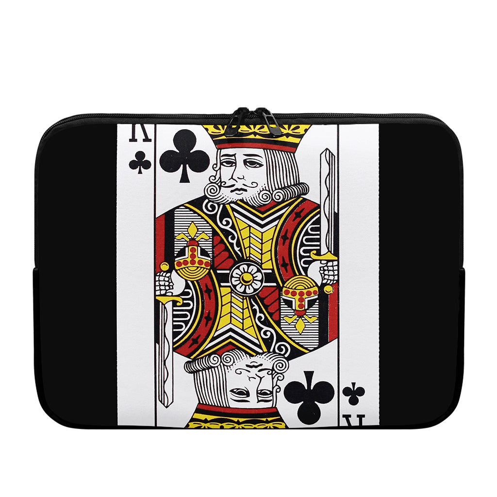 King Of Clubs Playing Card Print Laptop Sleeve