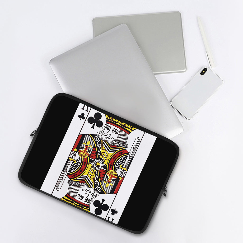 King Of Clubs Playing Card Print Laptop Sleeve