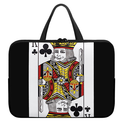 King Of Clubs Playing Card Print Laptop Sleeve With Handle