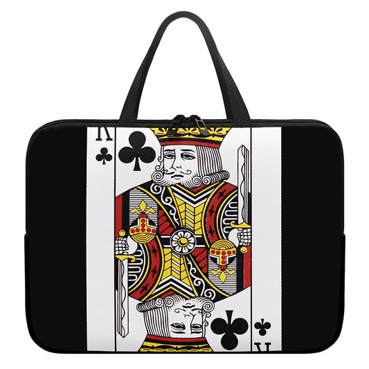 King Of Clubs Playing Card Print Laptop Sleeve With Handle