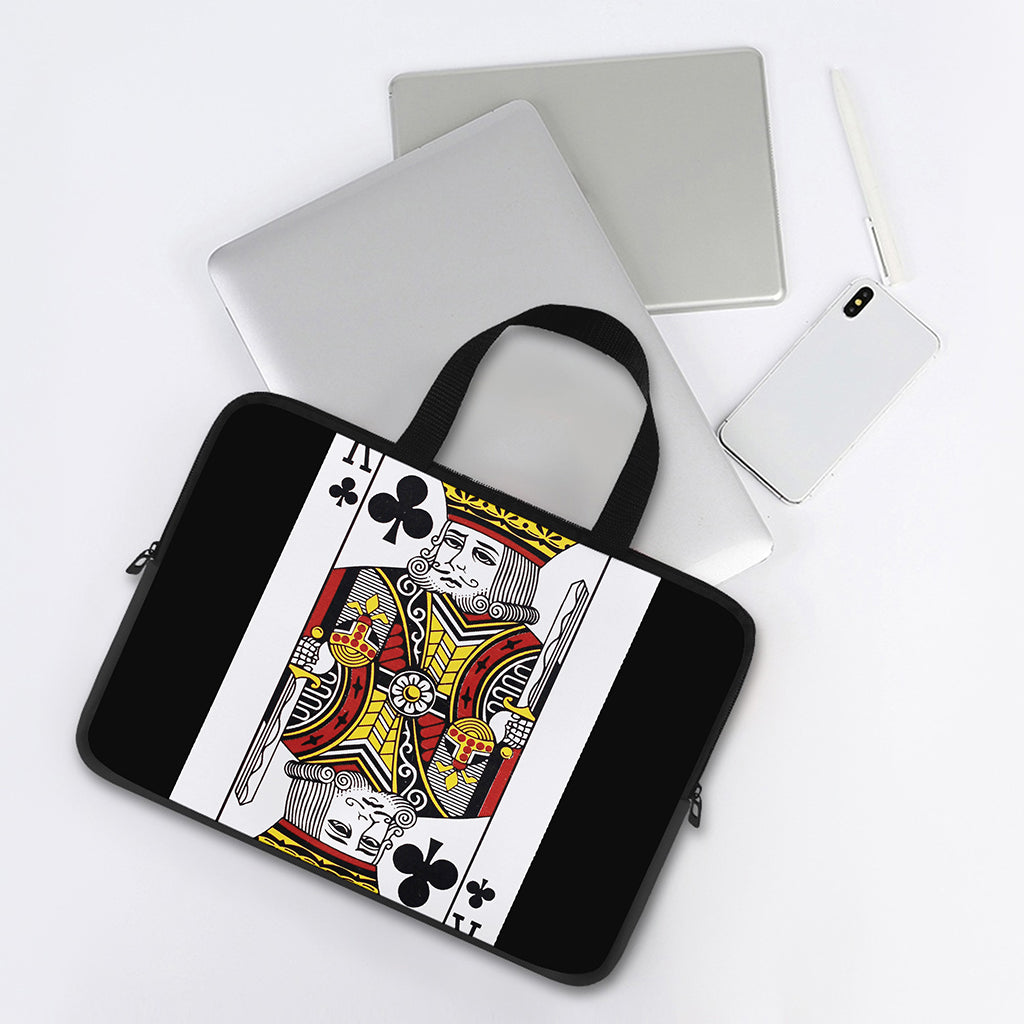 King Of Clubs Playing Card Print Laptop Sleeve With Handle