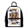 King Of Clubs Playing Card Print Leather Backpack