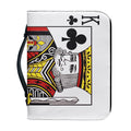 King Of Clubs Playing Card Print Leather Bible Cover