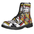 King Of Clubs Playing Card Print Lace-Up Boots