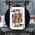 King Of Clubs Playing Card Print Leather Spare Tire Cover