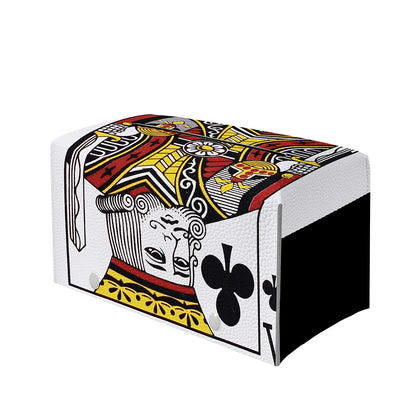 King Of Clubs Playing Card Print Leather Tissue Box Cover
