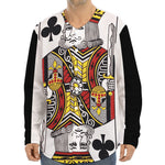 King Of Clubs Playing Card Print Long Sleeve Baseball Jersey