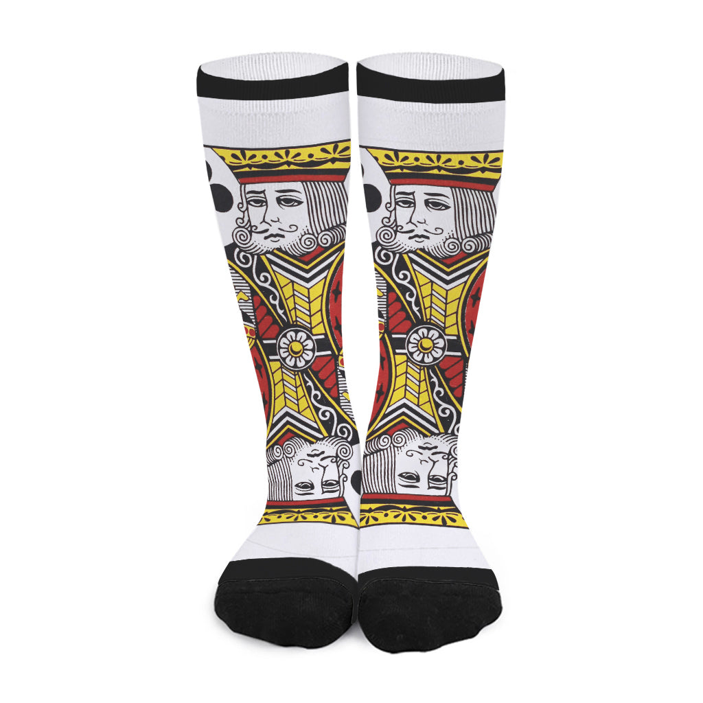 King Of Clubs Playing Card Print Long Socks