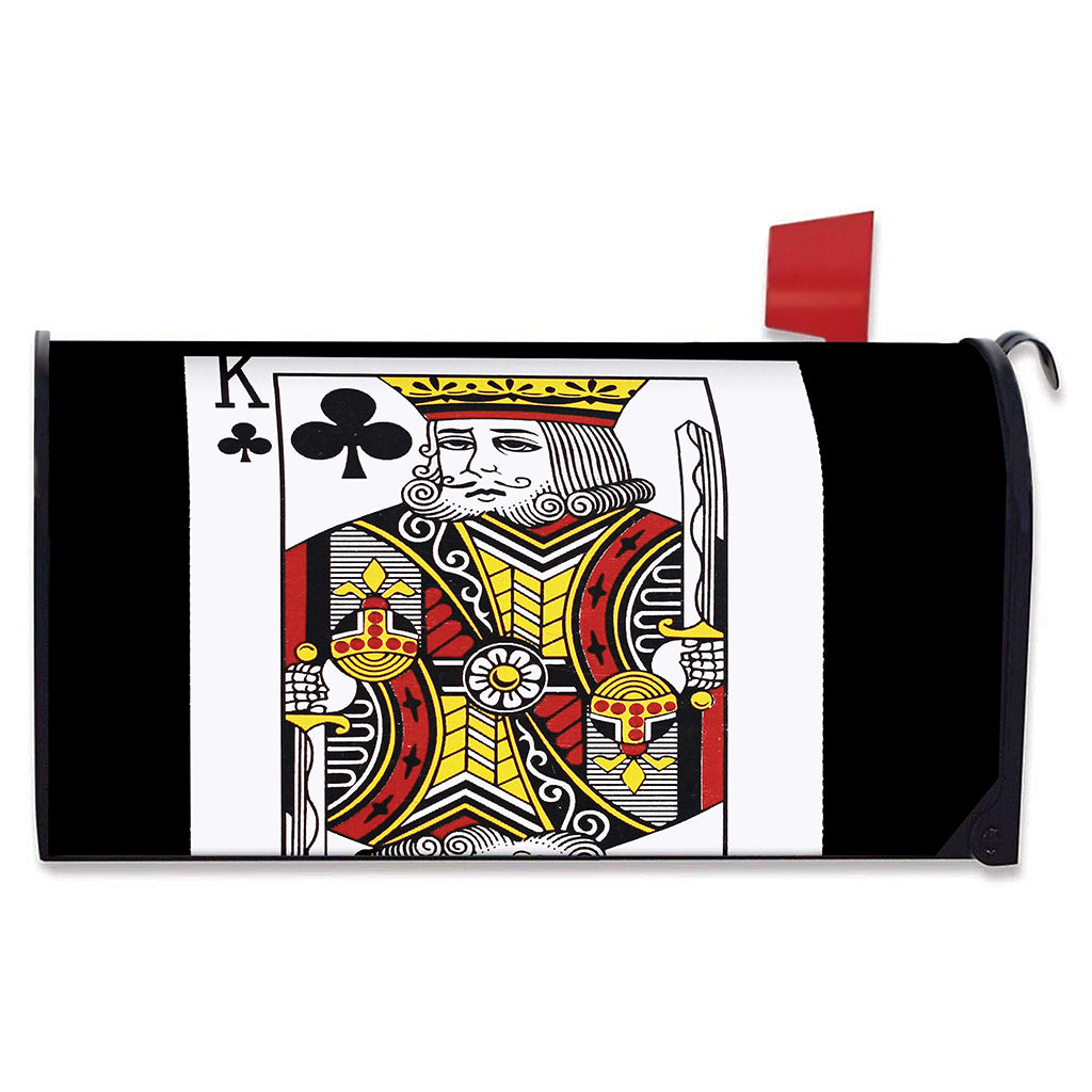 King Of Clubs Playing Card Print Mailbox Cover