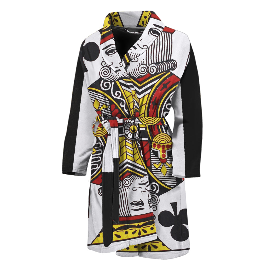 King Of Clubs Playing Card Print Men's Bathrobe