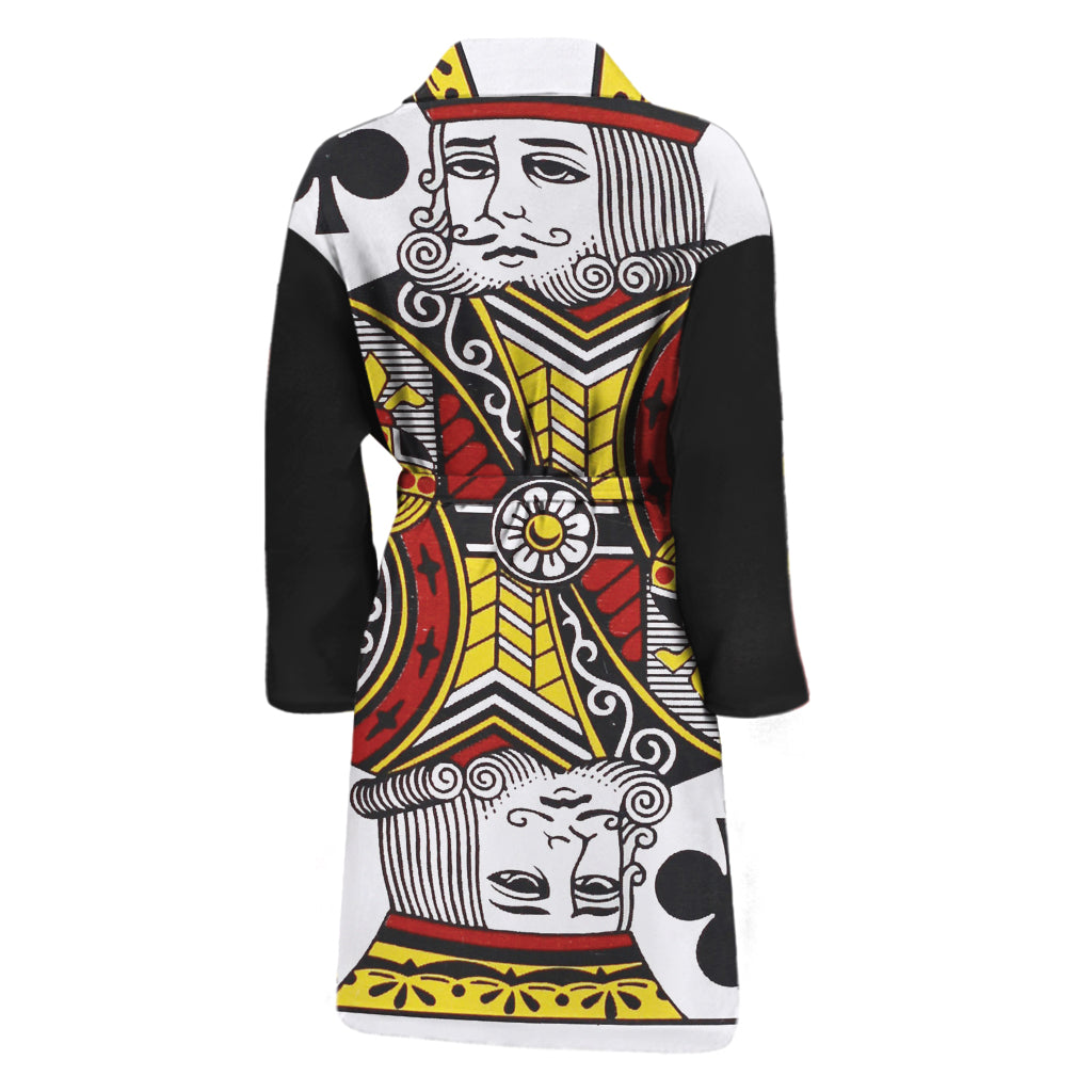 King Of Clubs Playing Card Print Men's Bathrobe