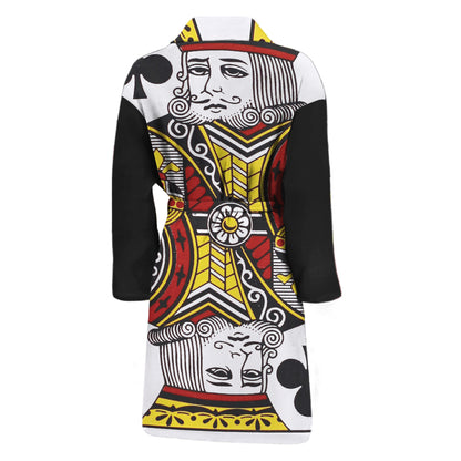 King Of Clubs Playing Card Print Men's Bathrobe