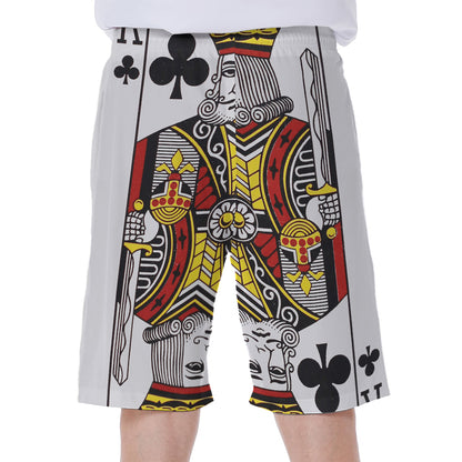 King Of Clubs Playing Card Print Men's Beach Shorts