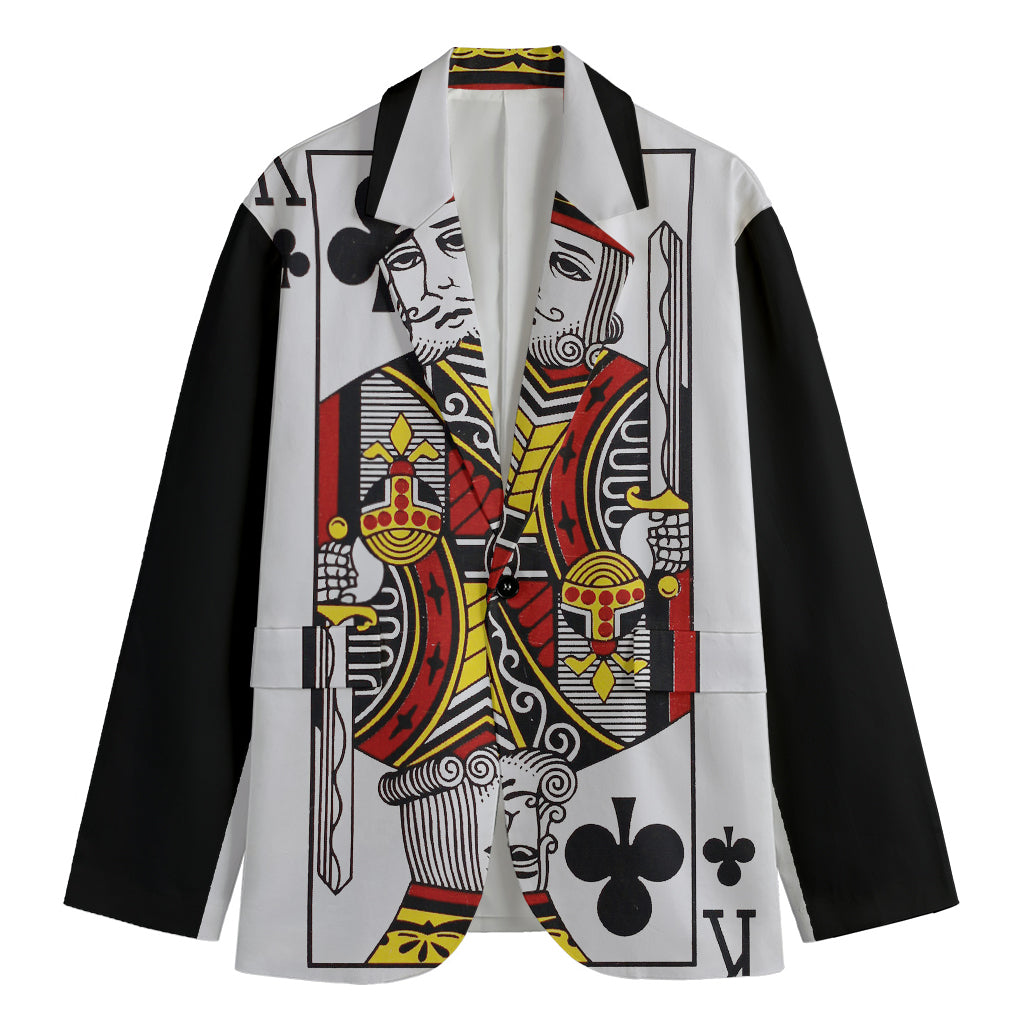 King Of Clubs Playing Card Print Men's Blazer