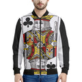 King Of Clubs Playing Card Print Men's Bomber Jacket