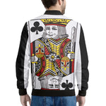 King Of Clubs Playing Card Print Men's Bomber Jacket