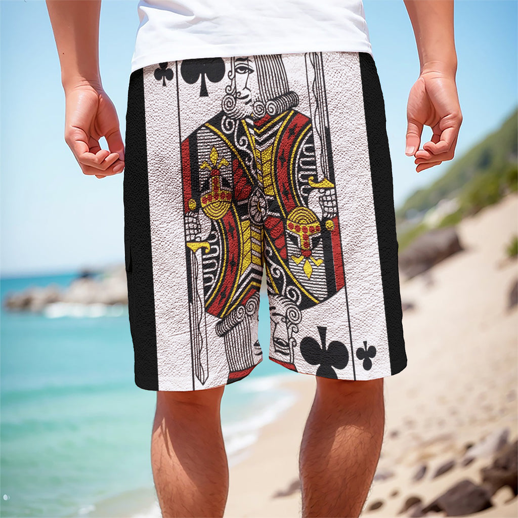 King Of Clubs Playing Card Print Men's Cargo Shorts