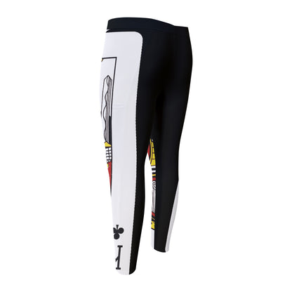 King Of Clubs Playing Card Print Men's Compression Pants