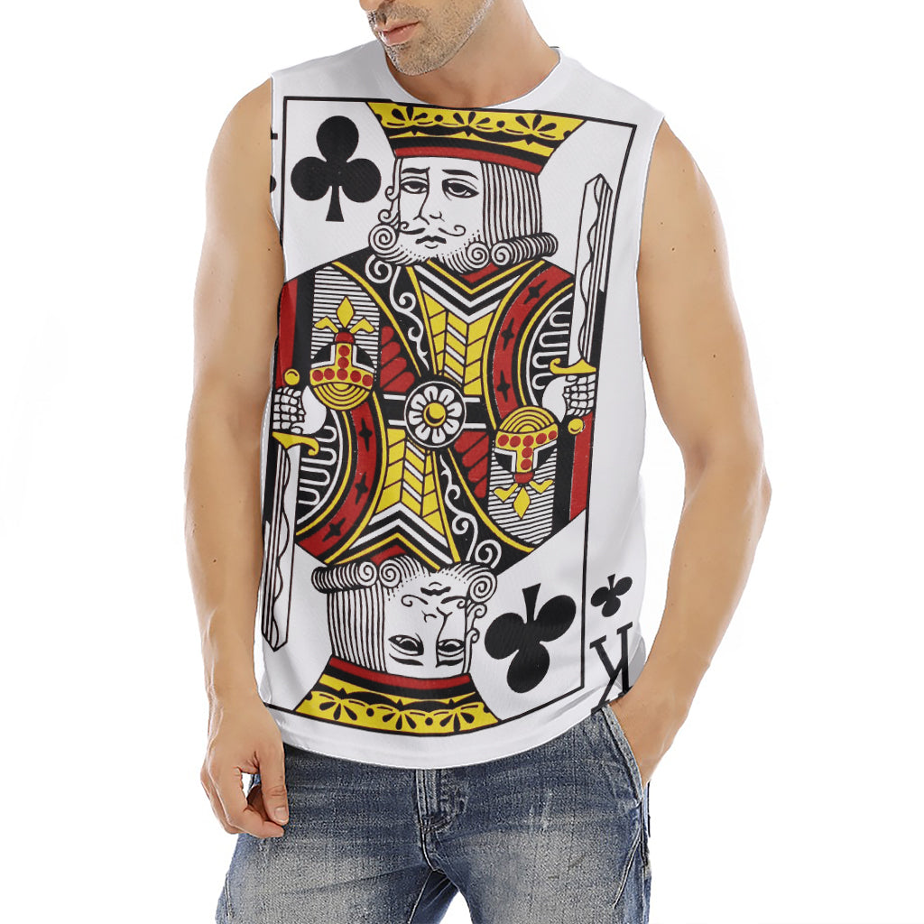 King Of Clubs Playing Card Print Men's Fitness Tank Top